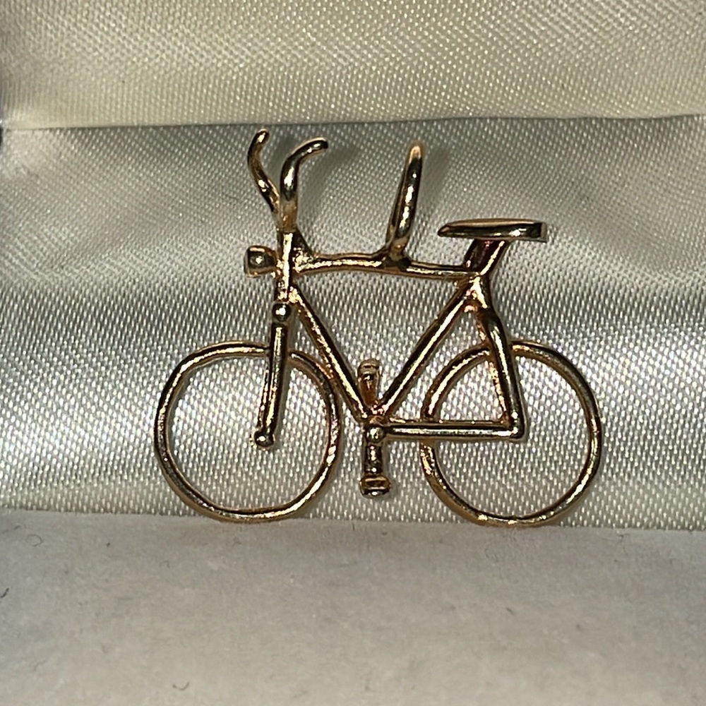 Solid 14K Yellow Gold Bicycle Bike Pendant Charm for Necklace Custom Vintage